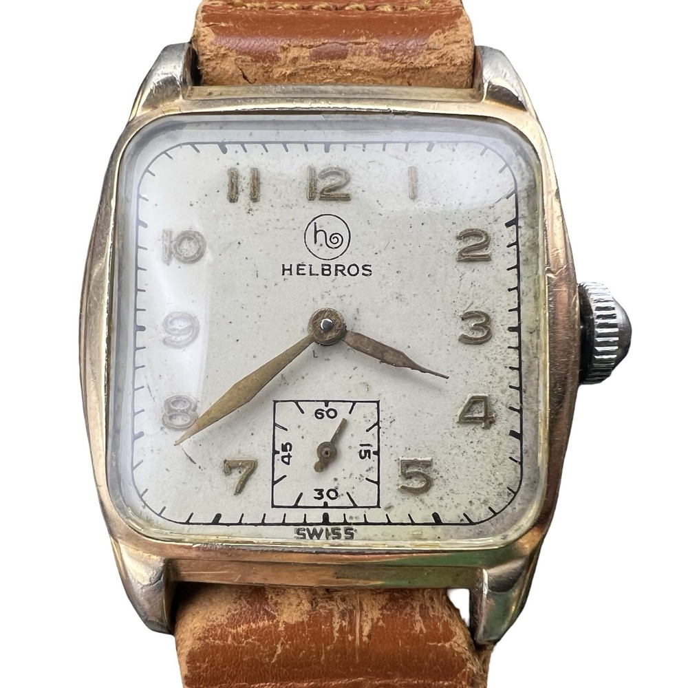 1940s Vintage Helbros 15 Jewel Swiss Manual Wind Watch 10K RGP Running